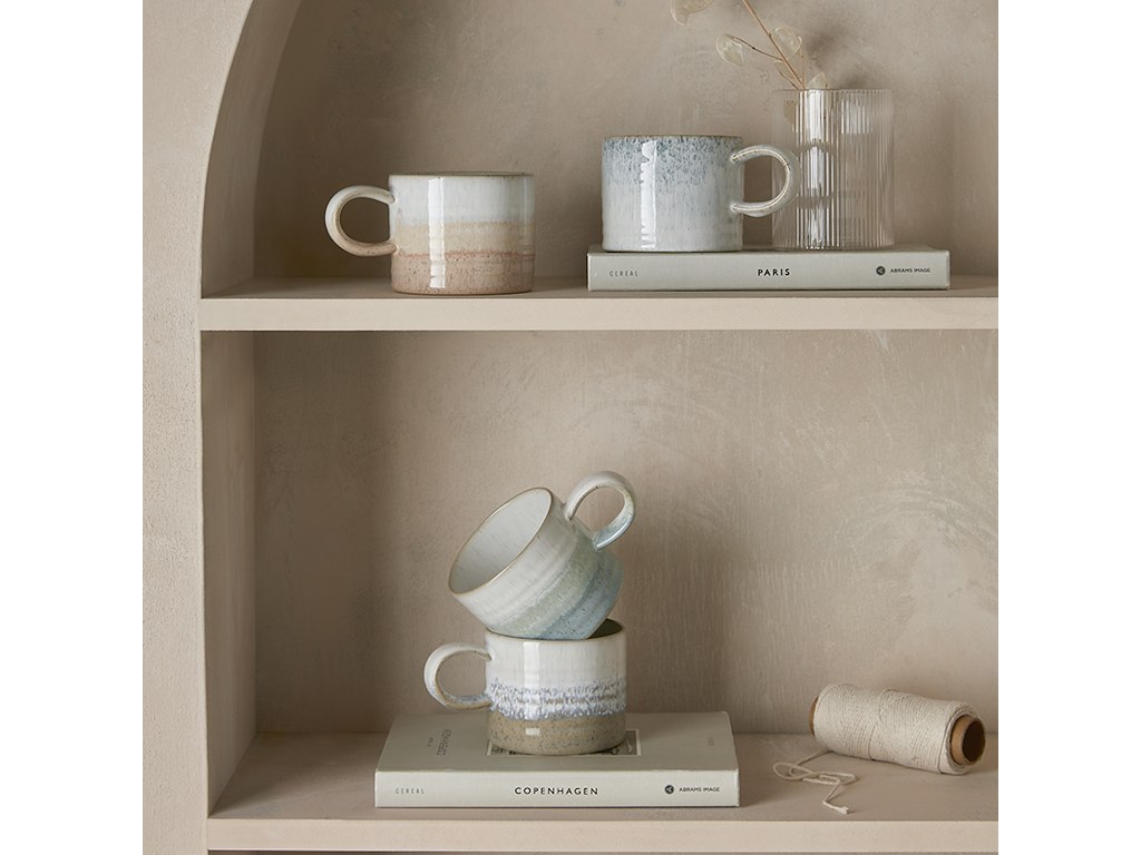 Denby Kiln Kop med hank – Rillet hvid 295 ml