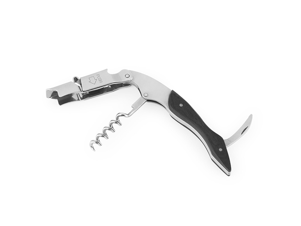 Proptrækker tjener sort træ m. kniv BOJ