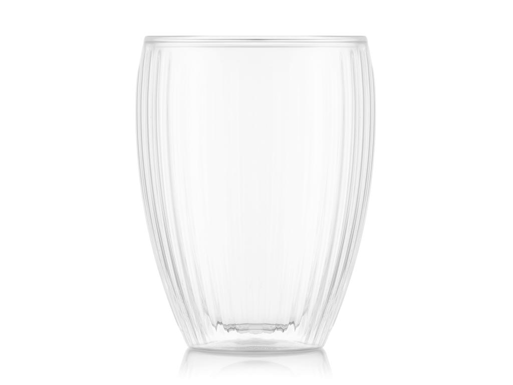 Glas 32 cl dobbelvægget ribbet 2 stk Bod