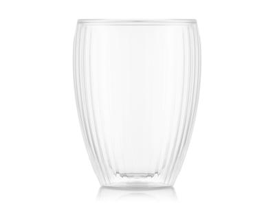 Glas 32 cl dobbelvægget ribbet 2 stk Bod