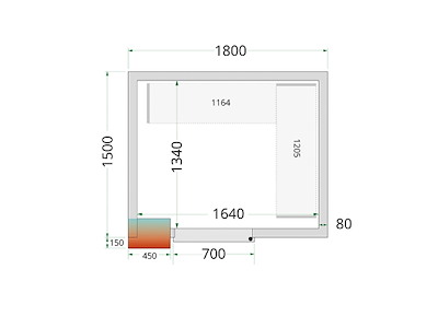 Kølerumspanel 1800x1500x2200 80mm