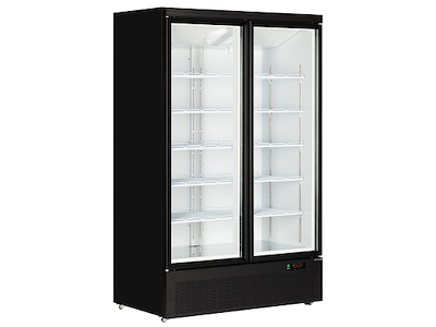 Displaykøleskab 809 ltr 2 låger Sort/Hvid