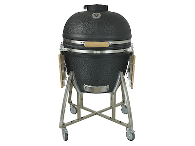 Kamado grill 23.5" Stone mat sort med sideborde og understel