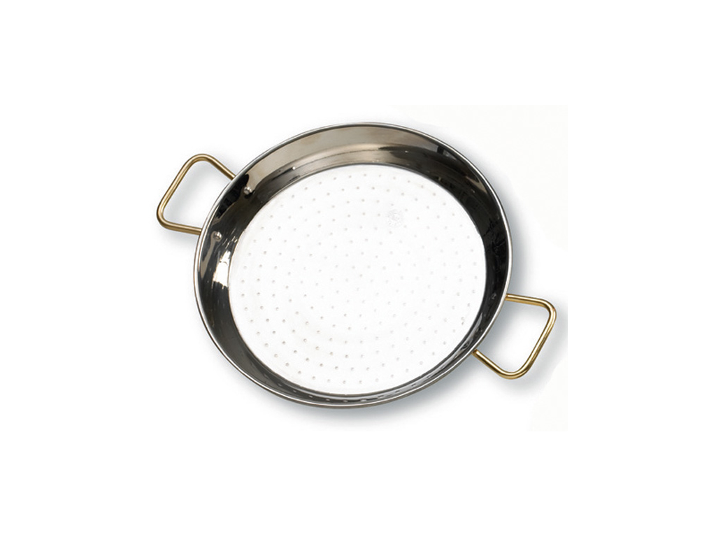 Paellapande Rustfri 36 cm messinghåndtag