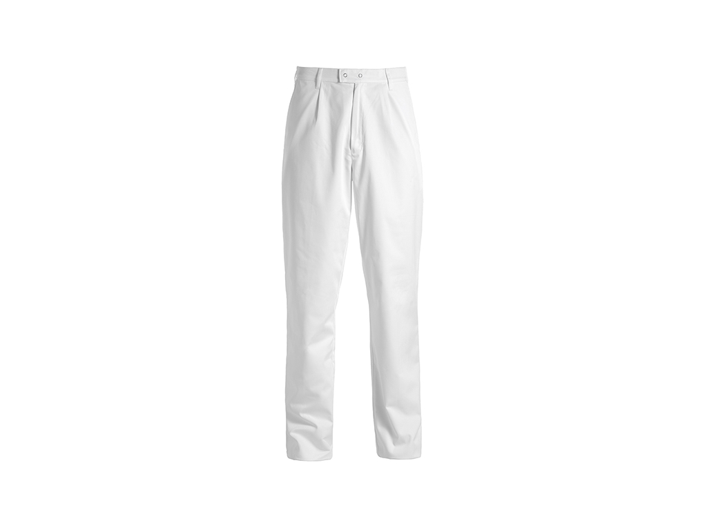 Kokkebukser hvid m. lynl s.104/40