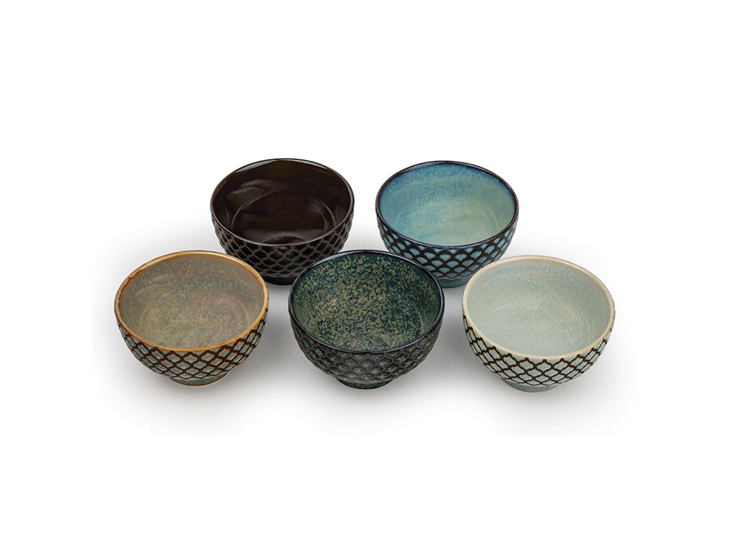 Tekrus 5 stk m. Fod Blå/Grøn SARA