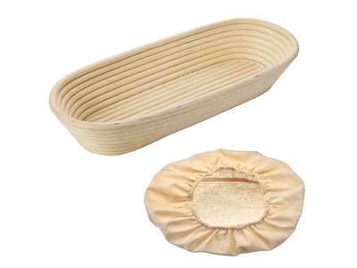 Hævekurv oval 39,5x15,4cm med stofklæde