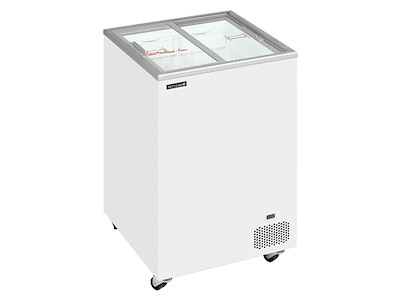Kummefryser display 91 ltr Hvid m/hjul