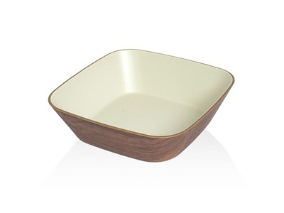 Skål Snack 18x18 cm Trælook/Hvid