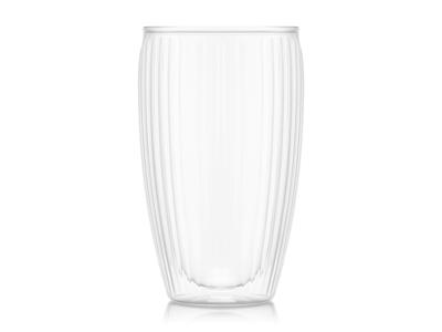 Glas 45 cl dobbelvægget ribbet 2 stk Bod