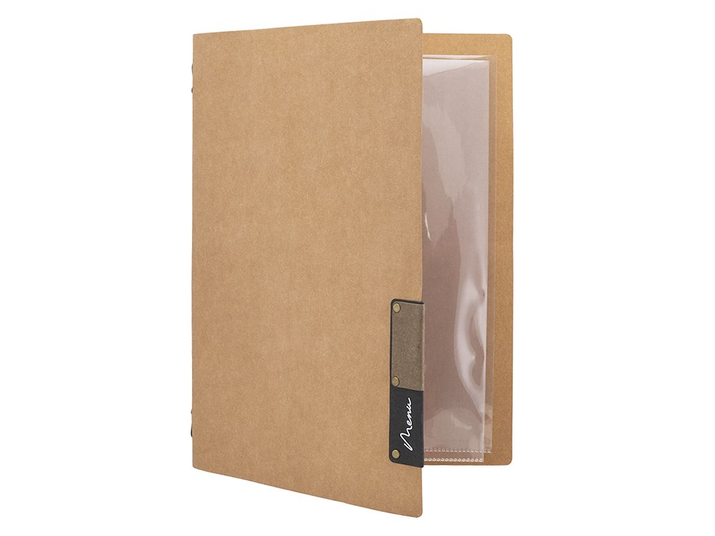 Menukort Beige Nature inkl. 4xA4 lomme