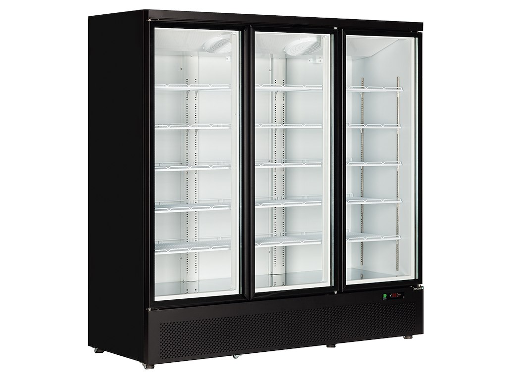 Displayfryseskab 1090 ltr. Sort -18/-22*