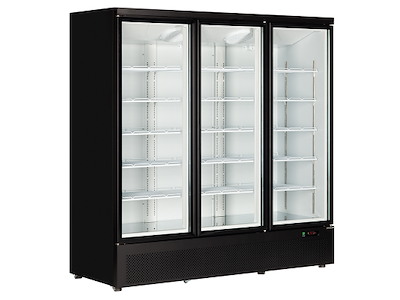 Displayfryseskab 1090 ltr. Sort -18/-22*