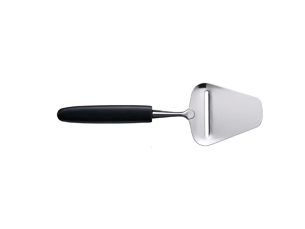 Ostehøvl med sort skaft.