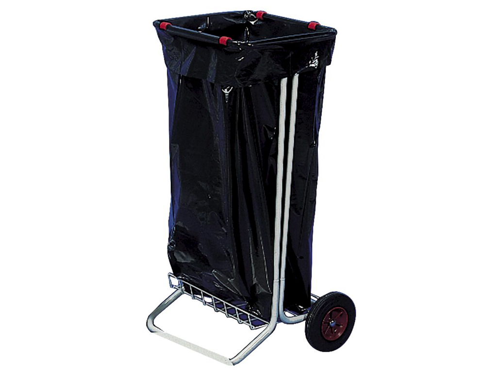 Affaldsstativ lysgrå m/ 2 hjul