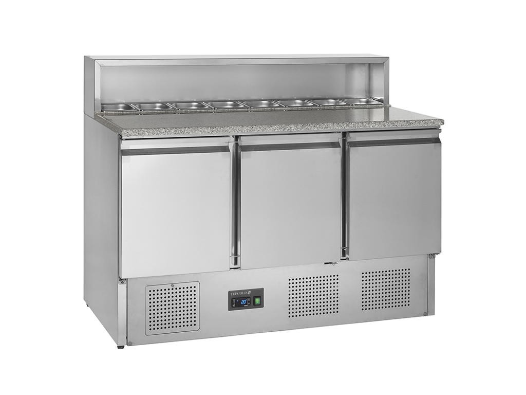 Pizzabord GN1/1 3 døre m/køleopsat GN1/6