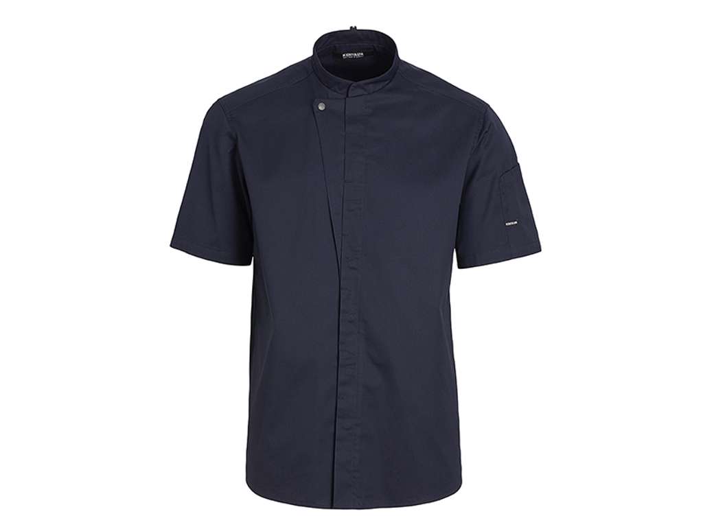Kokkejakke mørk marine m/kort ærme XL