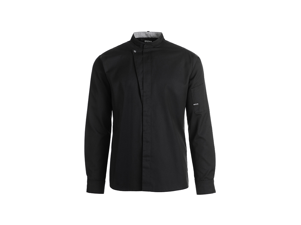 Kokkejakke sort m/trykknap Unisex XXXL