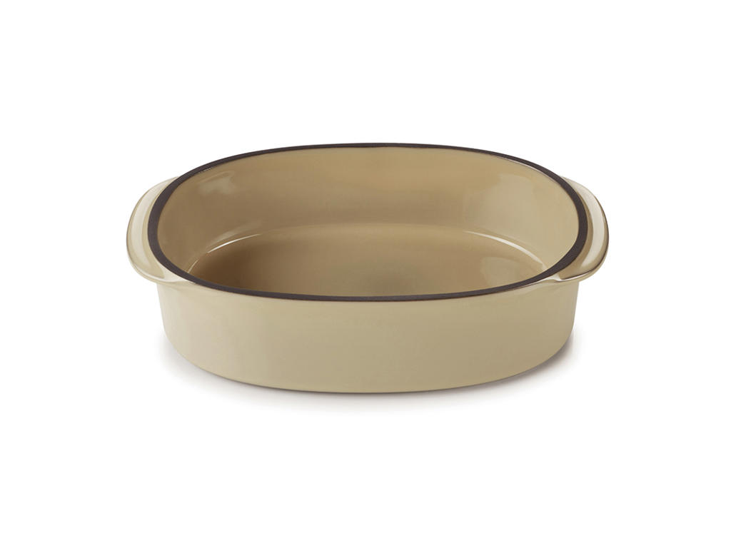 Fad Oval 16x11 cm Beige Caractere Culinaire
