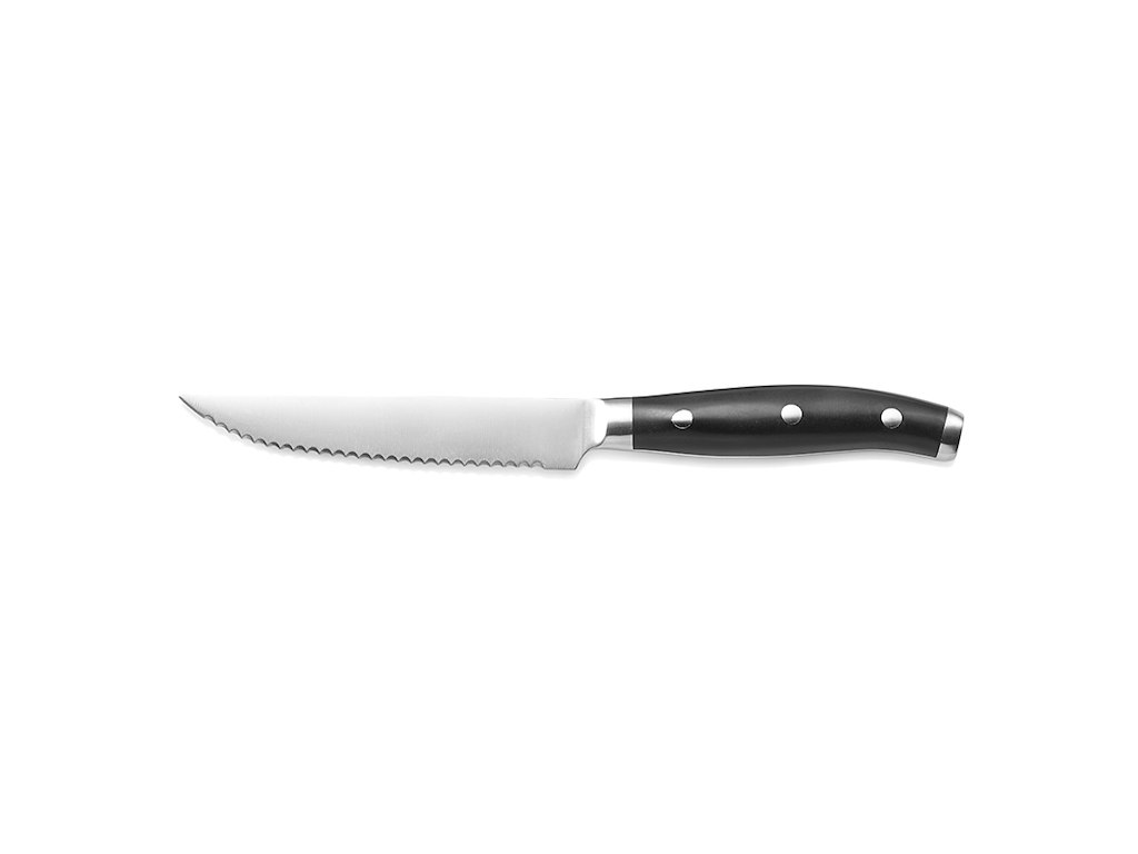 Steakkniv 12,5 cm Sort m. 3 Nitter