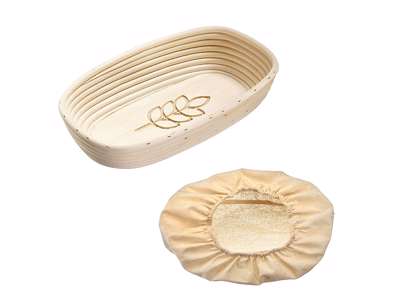 Hævekurv oval 34x20,5 med tryk og stofklæde