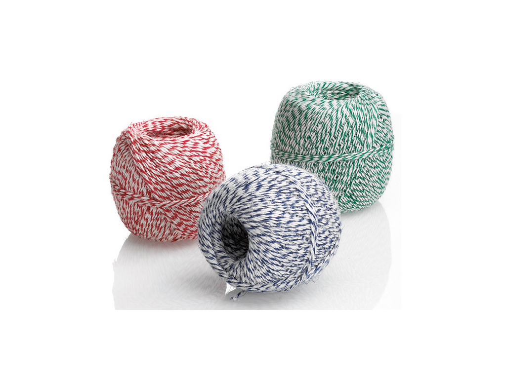 Rullepølsegarn, 325 m, blåt/hvidt, 200 g