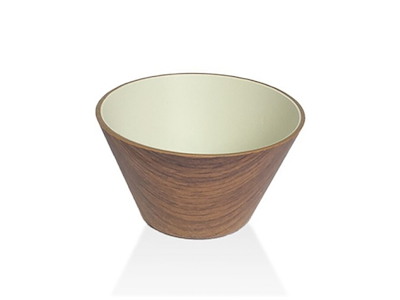 Skål Snack Ø12 cm Trælook/Hvid