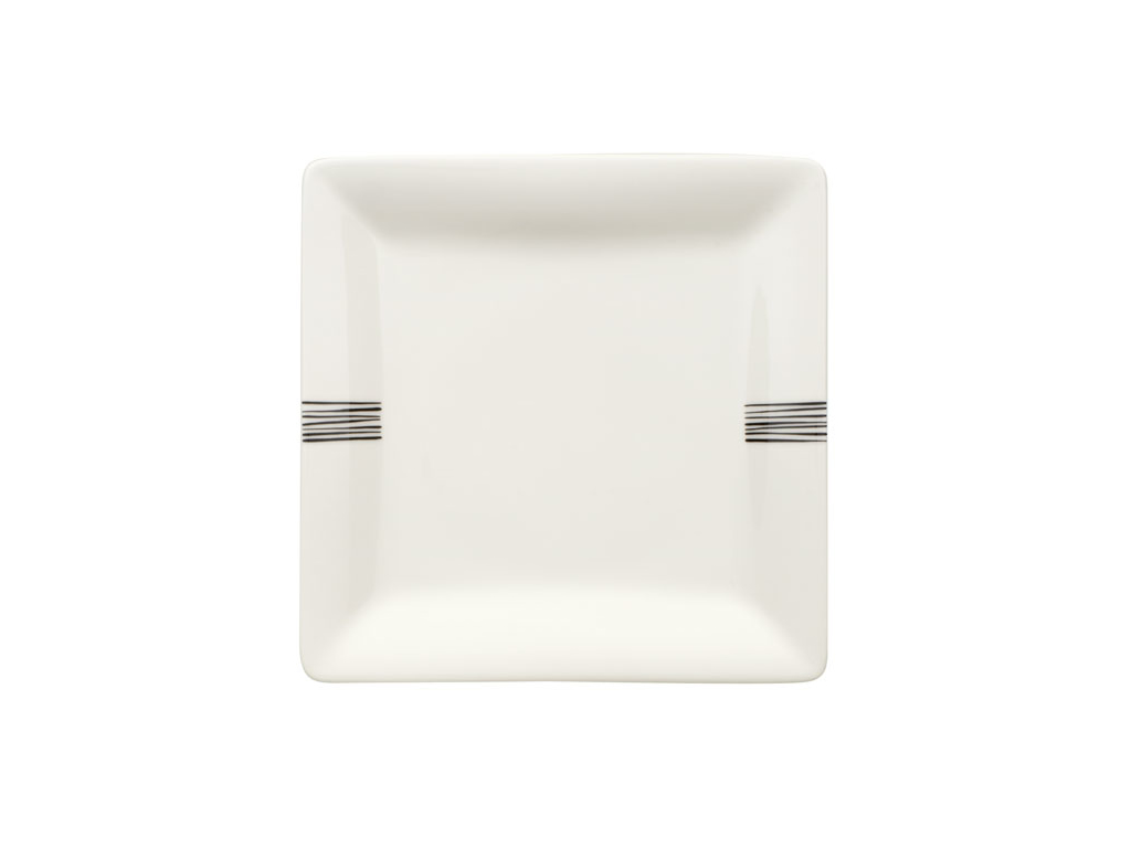 Black Lines Day Tallerken firkantet flad