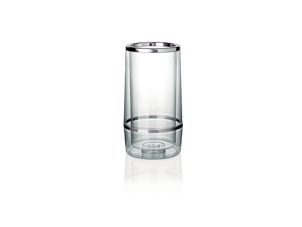 Vinkøler i klar acryl 23 cm m stål kant