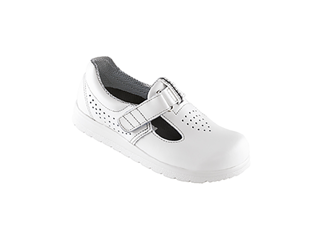 Sikkerhedssko m/velcro hvid str 36