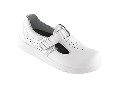 Sikkerhedssko m/velcro hvid str 36
