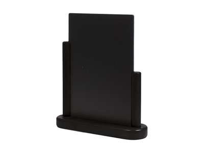 Tavle 15x21 cm A5 m/sort træ fod bord