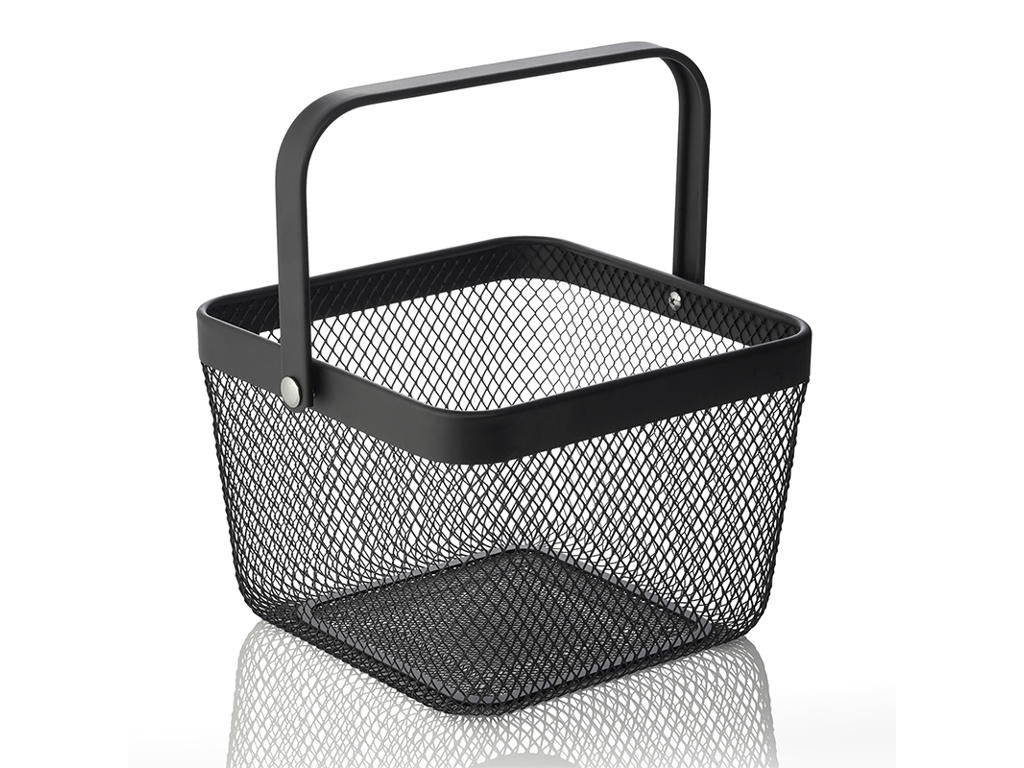 Kurv Sort Net m/hank 24,5x24,5x17,5 cm