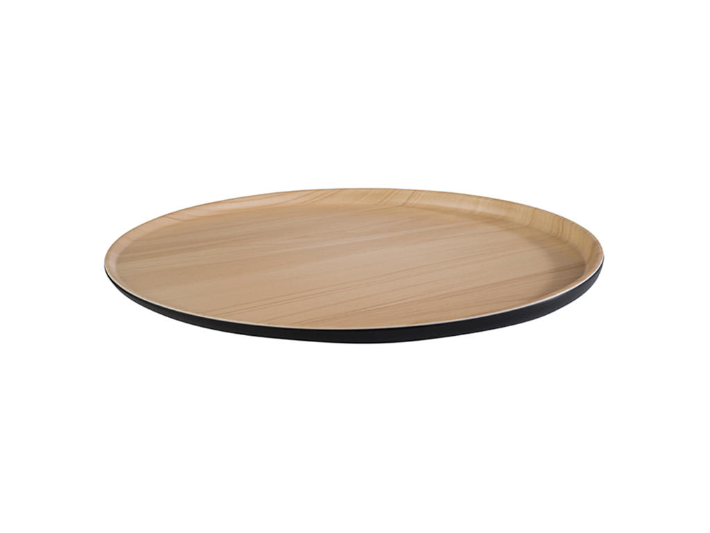 Melamin fad Frida sort/træ Ø31,5 cm