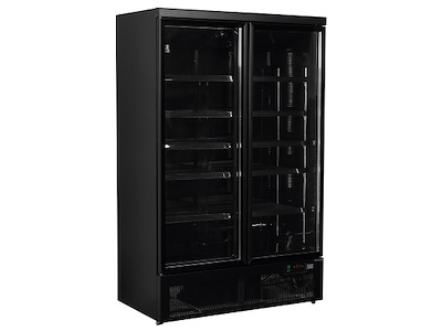 Displaykøleskab 809 ltr 2 låger Sort