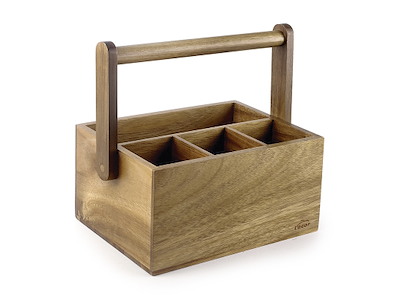 Bestikkurv m/hank 3+1 rum Melamin Træloo