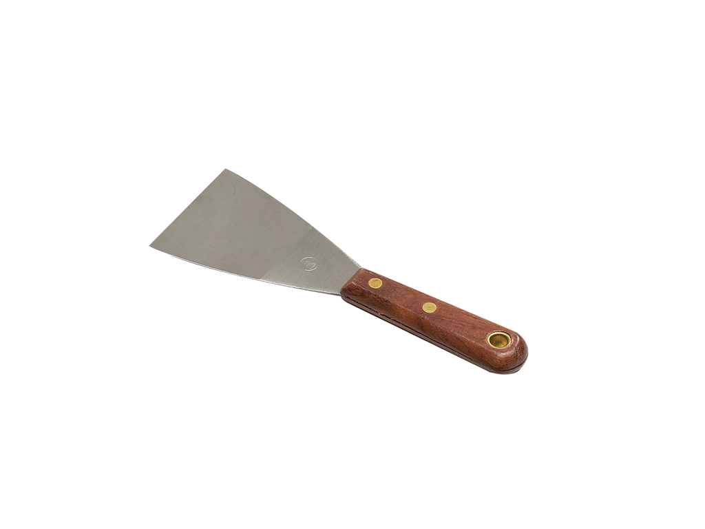 Spartel rustfri 80 mm. med træskæfte - HAR IKKE FØDEVAREDOKUMENTATION
