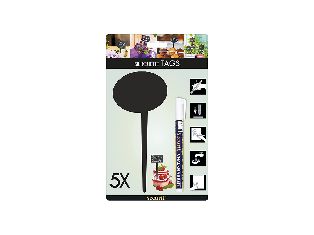 Prisskilt boble, 5 stk pakke + 1 hvid tu