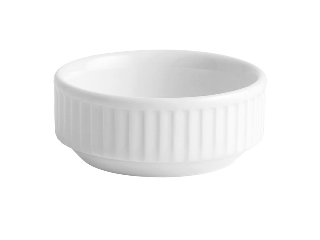 Skål Plissé 7x3 cm Hvid