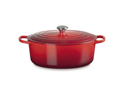 Støbejern oval gryde Ø 33 cm i Cerise