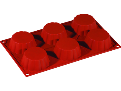 Bageform Silikone 1/3 GN, 6 blomster