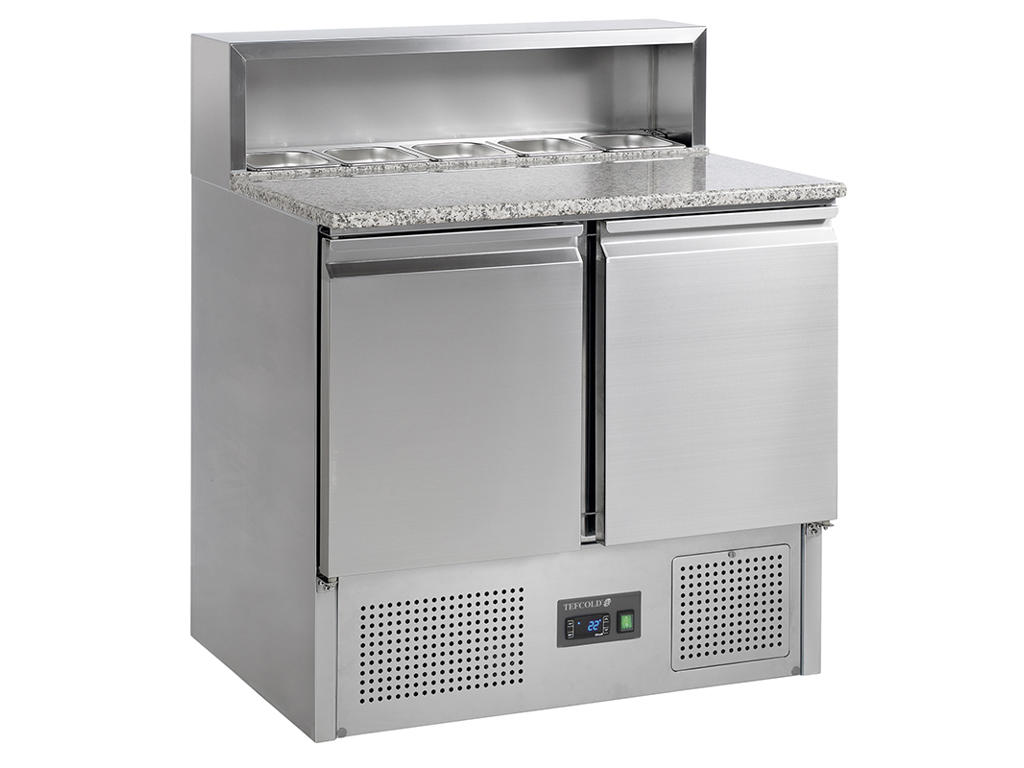 Pizzabord GN1/1 2 døre m/køleopsat GN1/6