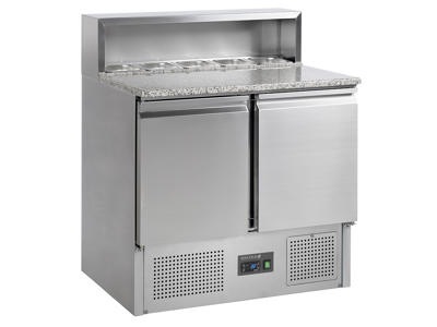 Pizzabord GN1/1 2 døre m/køleopsat GN1/6