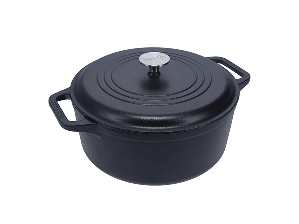 Gryde med låg, Ø26 cm, Victoria, støbejern