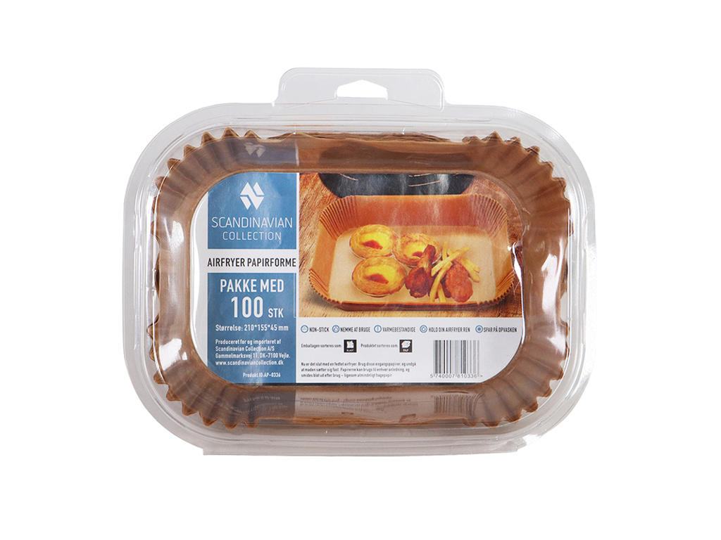 Papirforme t. Airfryer 22x15 cm 100 stk.