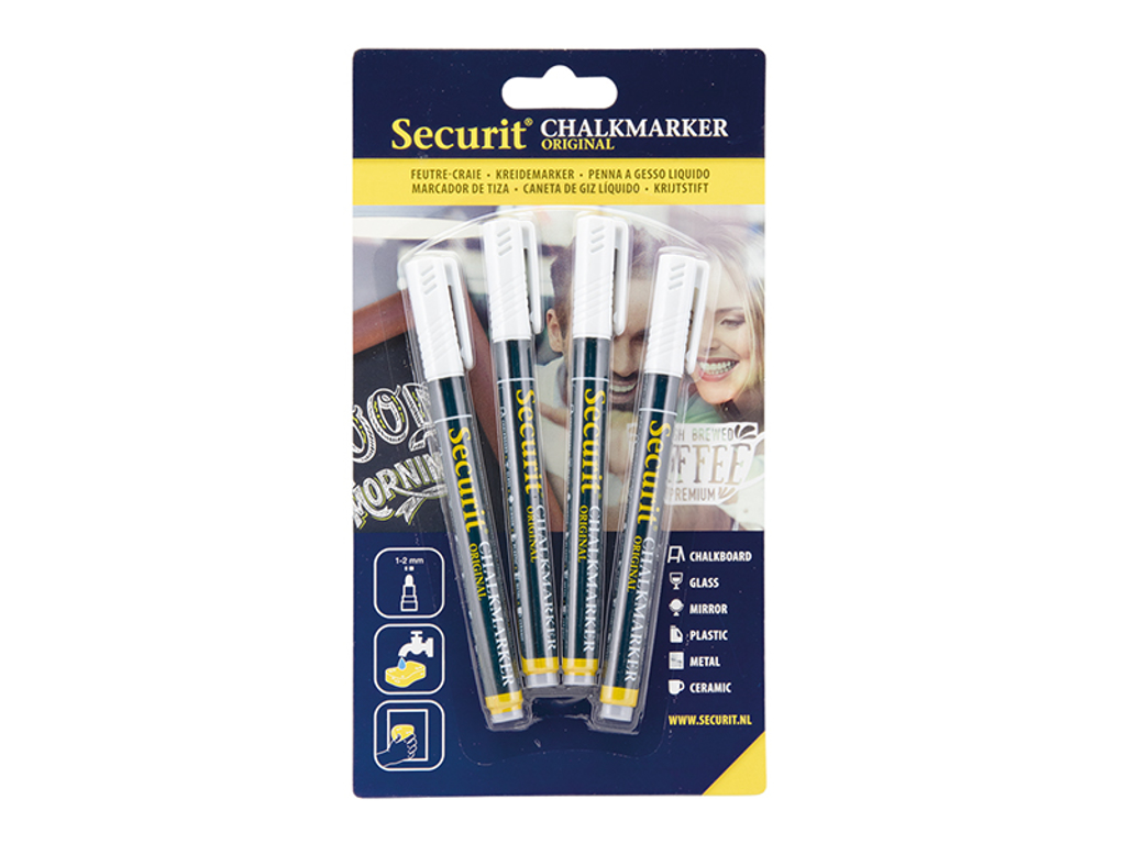 Tusch 4-pak hvid 14x1,5x1 cm