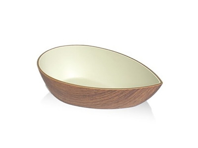 Skål Snack 8x13 cm Trælook/Hvid