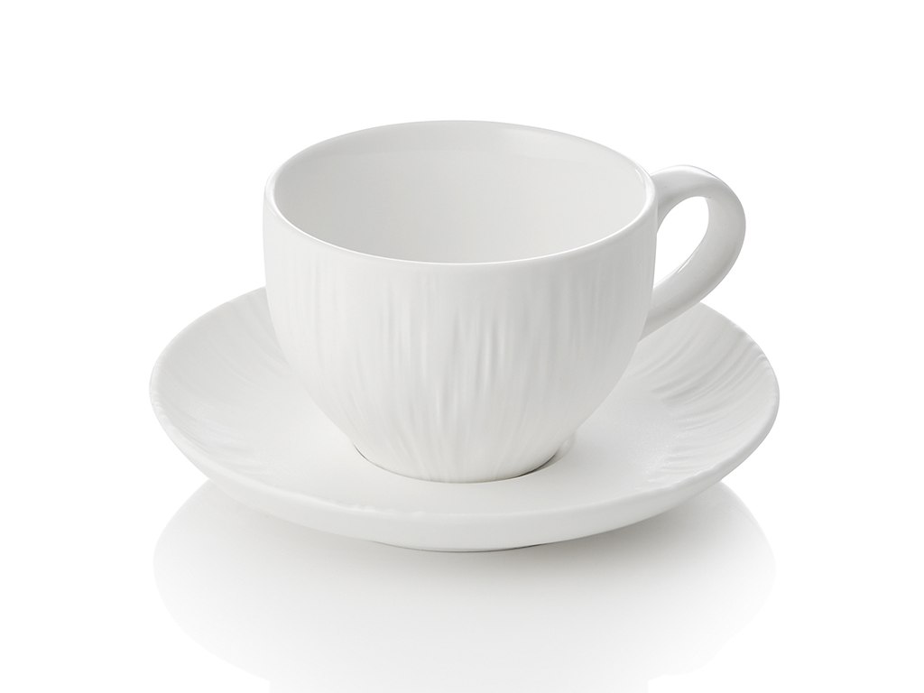 Kop m/hank og underkop 0,2l Shiro Hvid