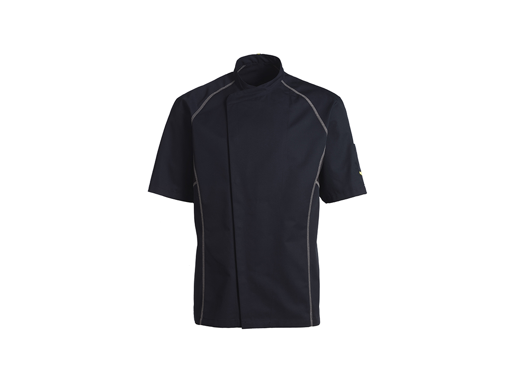 Kentaur Kokkejakke Unisex Sort m/grå flatlock