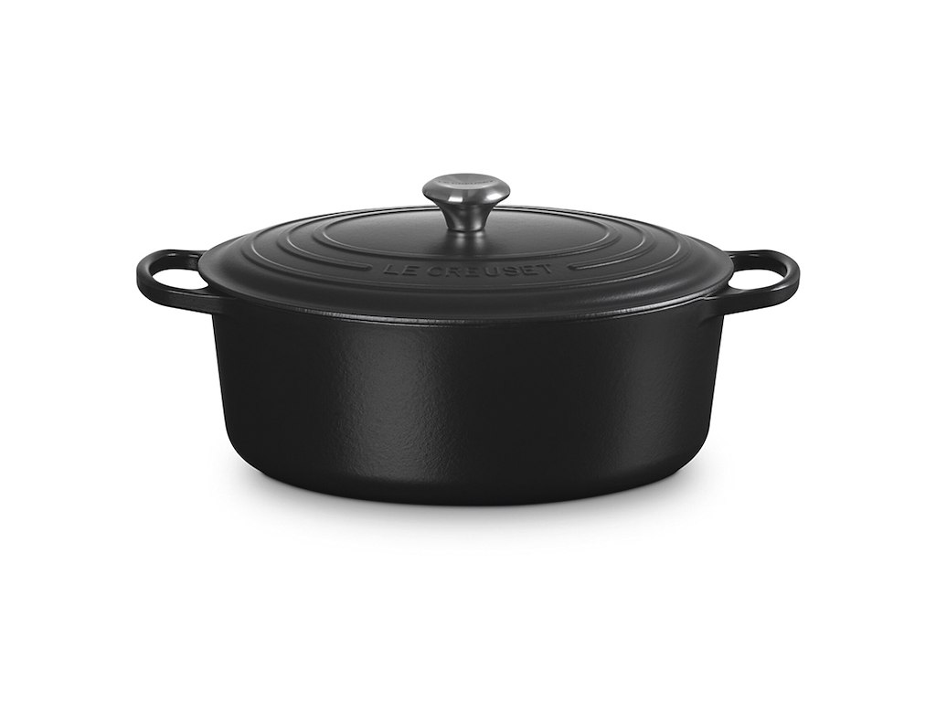 Støbejern oval gryde Ø 33 cm i Matte Black